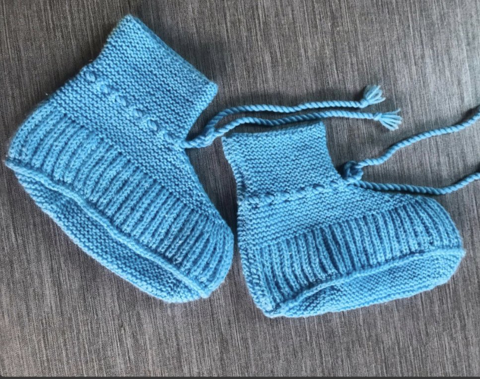 Strick Füßlinge Couchsocken Hausschuhe Hüttenpuschen  Norway Style Puschen Bettsocken Unikate DIY Azurblau Wollsocken Retro Homewear Vintagelover Überzieher Innenschuhe