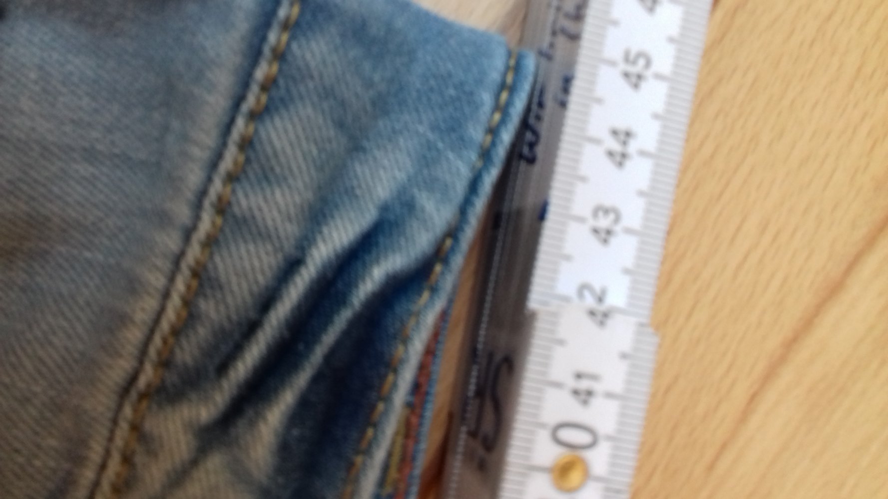 Short Hotpant Jeans Klöppelspitze 40 Denim blue used