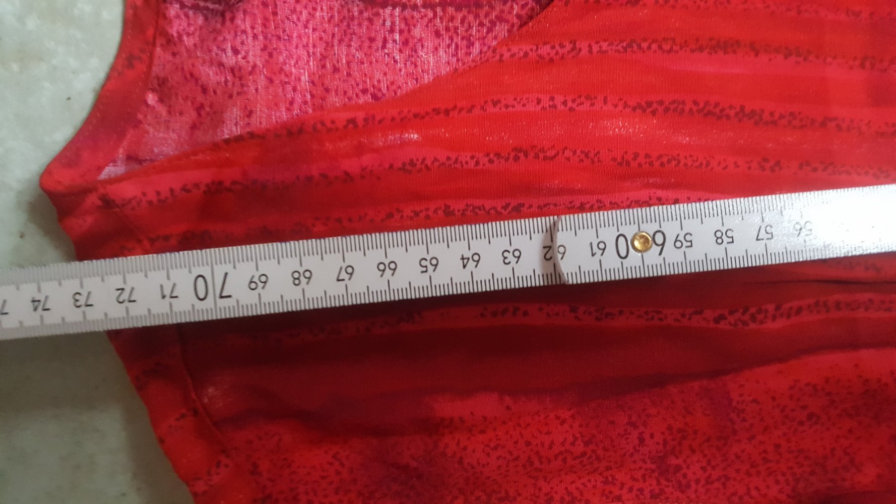 Bluse Hemdbluse Animalprint Streifenmix Längsstreifen 44 Ärmellos Westenlook  rot Farbverlauf Figurschmeichler 