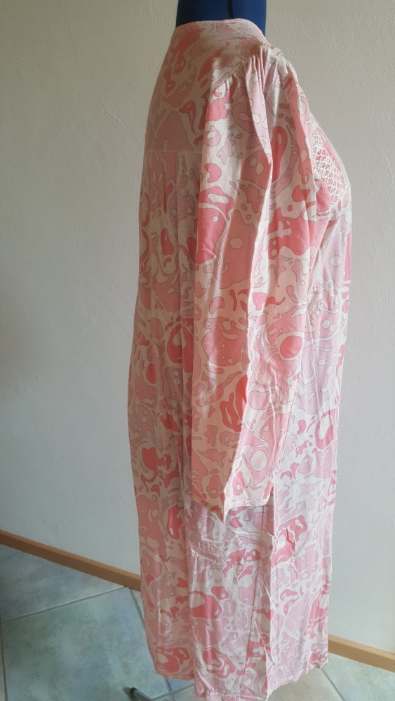 Nachtkleid Vintage Lingerie  Shabby Wäschekleid Midi 70er Retro Chic Kostümkleid  Bauhausprint Onesized 