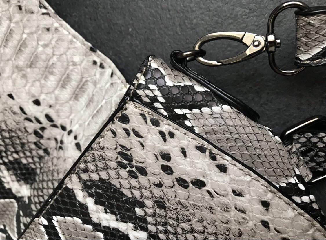 Schultertasche Pochette Halfmoon Animalprint Prägetasche Tricolor Kunstleder Tasche Clutch 