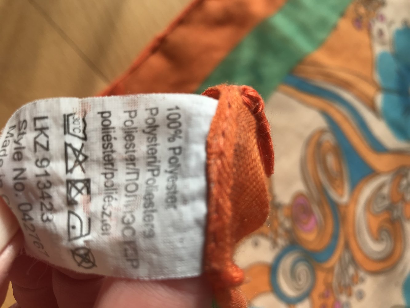 Tuch Schal Paero Fransentuch mit Troddeln Umhang Schultertuch Scarf bunt Orange 