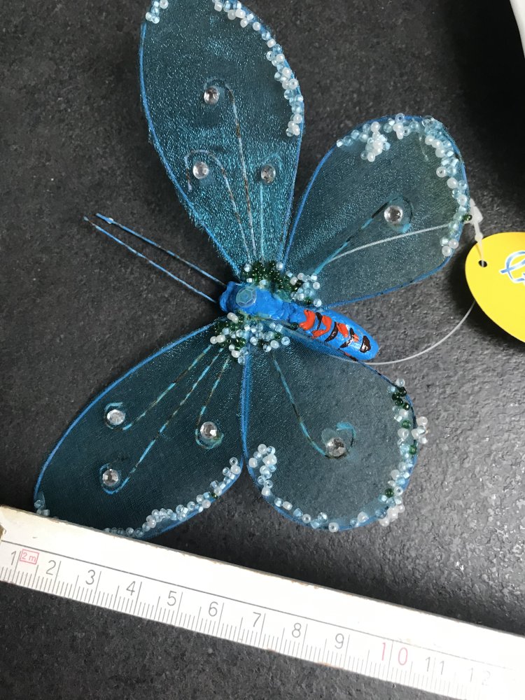 Große Glitzer Schmetterlinge mit Clip Neu Original verpackt Duo Set Bastel Deko
