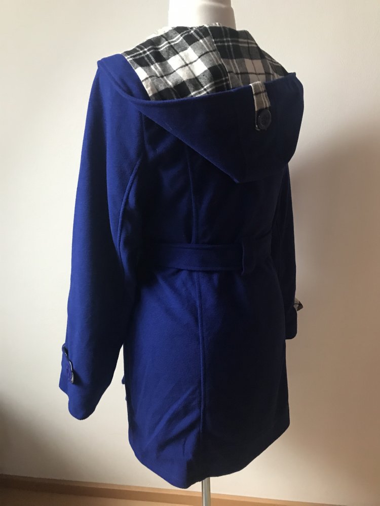 Manteljacke Trenchcoat Blau Kapuzenjacke 42/44 