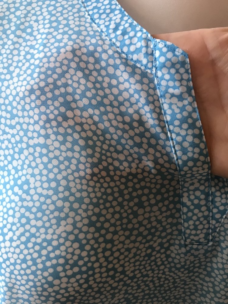 Blue Summer Tunika 40/41 Sommerbluse Tupfen Transparent Top Waterpearl Summertime Schlupfbluse Maritim 