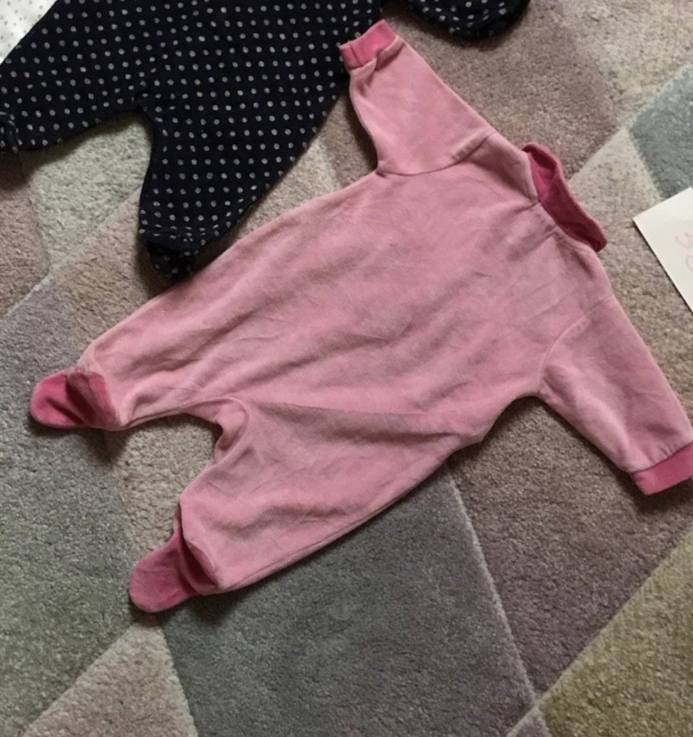 Strampler Baby Jumper Flece Cocon 50 rosé Füßling 