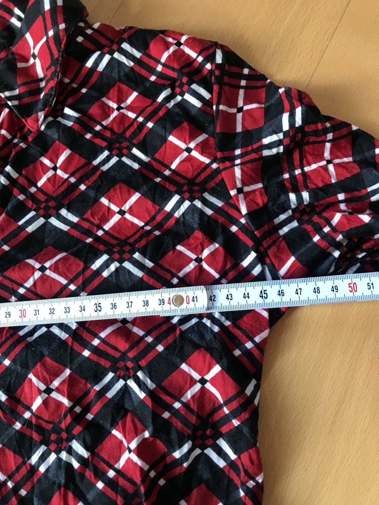 Shirt Blusenshirt 38/40 Markenware Tartan Street One Oberteil Jersey Langarm Kragenbluse Karo Retro Rautenmix 80ies Y2k 
