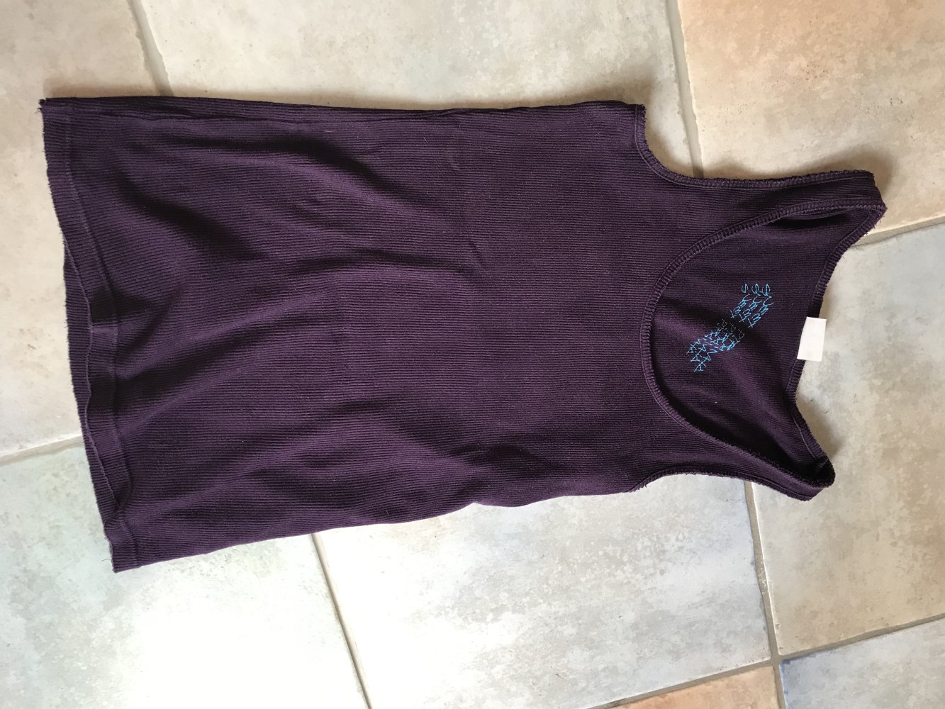 Top Rippstrick Feinripp Flieder 42/44 used Look Muscle Shirt Robust