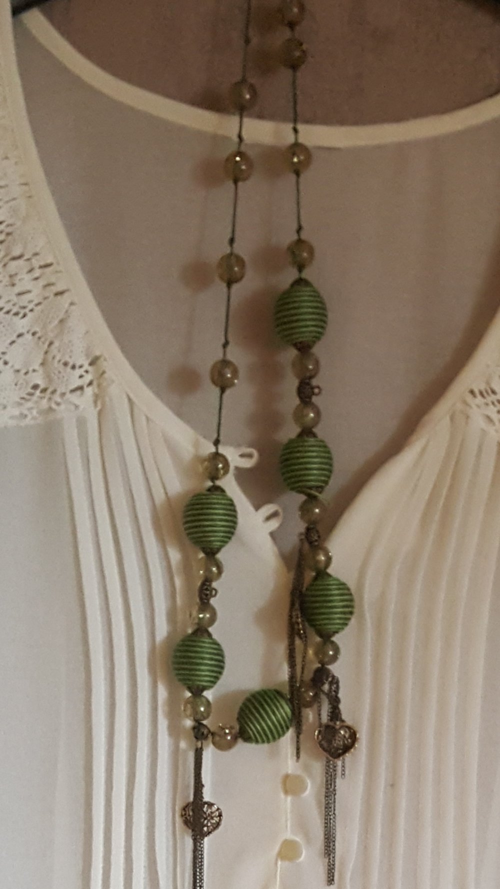 Kette Modeschmuck Perlenkette Blogger Design Green Bohemian