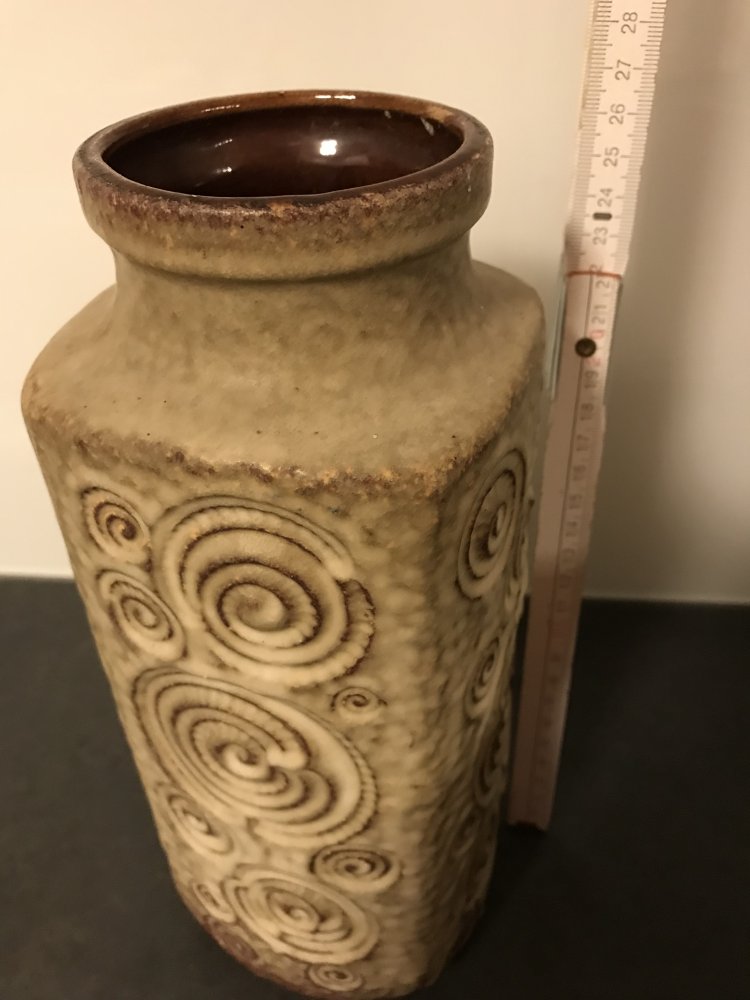 Vase Tischvase Bodenvase 60ies Retro Scheurich Kura Keramik Design Majolika Germany