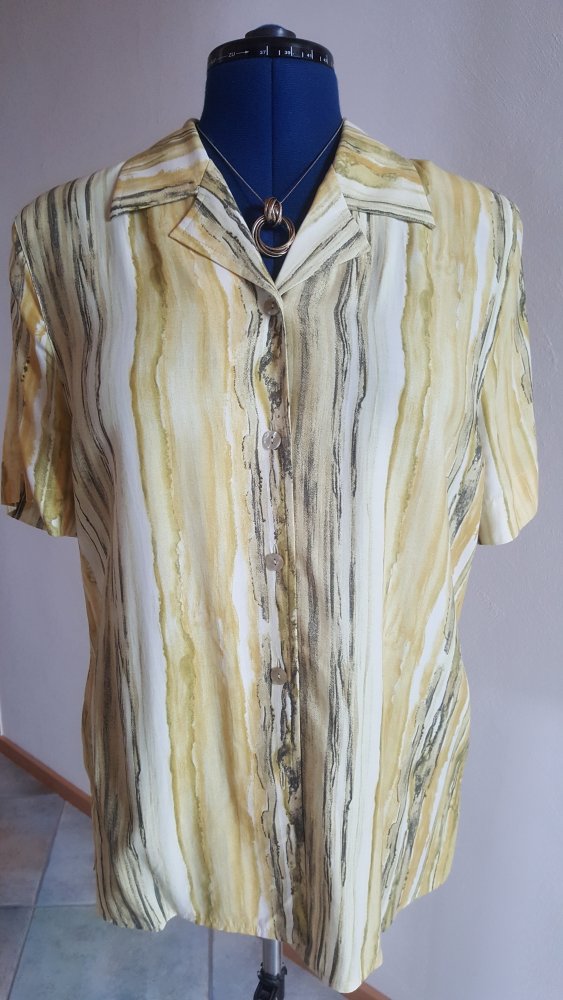 Bluse Hemdbluse Senfbraun Goldgelb 42 Kragenbluse Kent 