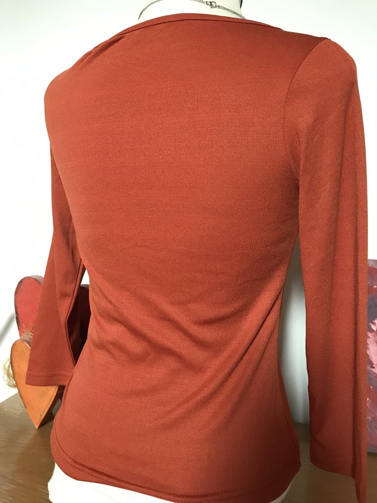 Shirt XS / S Oberteil rostbraun Croped Top Academic 7/8 Armlänge 34/36 Basic Pulli 