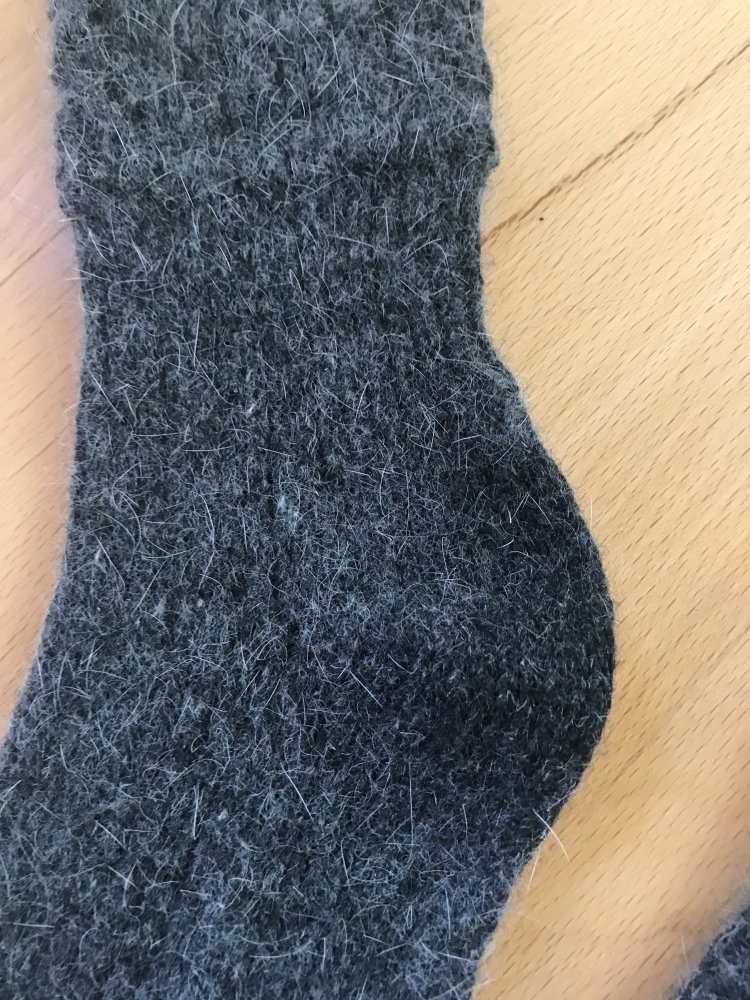 Socken Angorawolle Wollsocken Winter grau meliert 39 