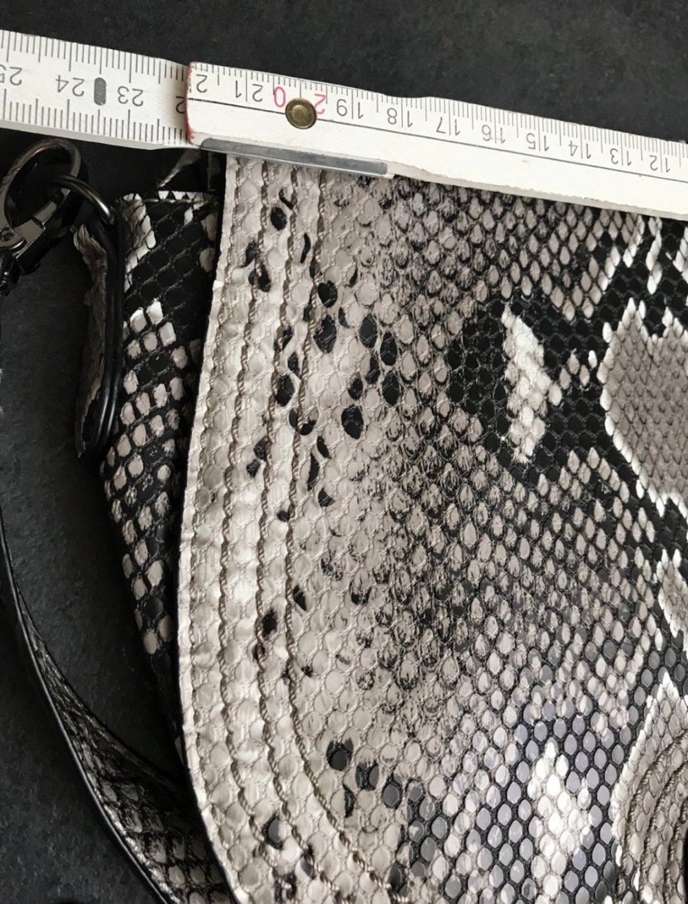 Schultertasche Pochette Halfmoon Animalprint Prägetasche Tricolor Kunstleder Tasche Clutch 