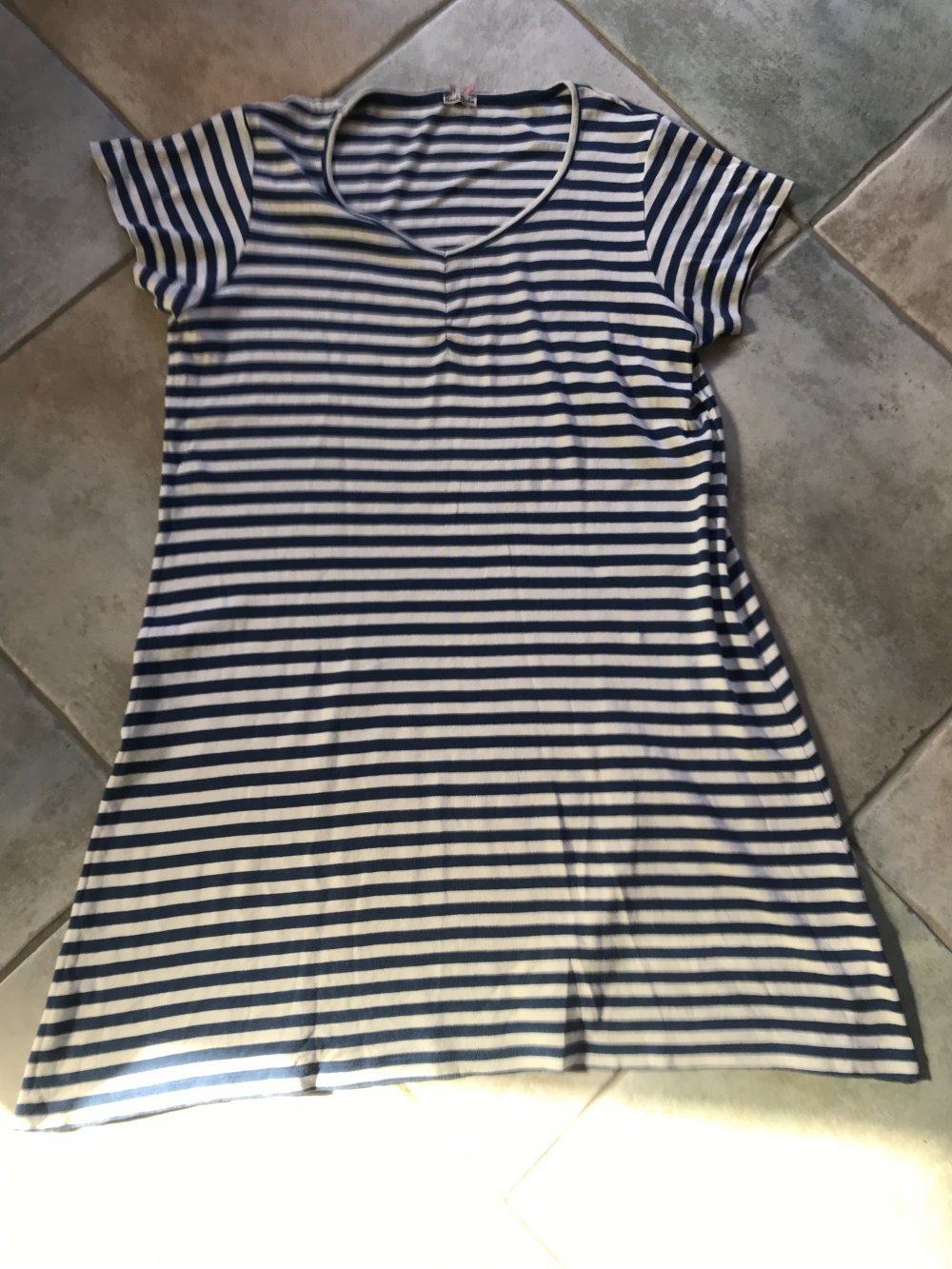 Kleid Sommerkleid Midilänge Design Manufaktur Shirtkleid Maritim 46/XL Blockstreifen y2k Baumwolle Munich Freedom Longsleve 