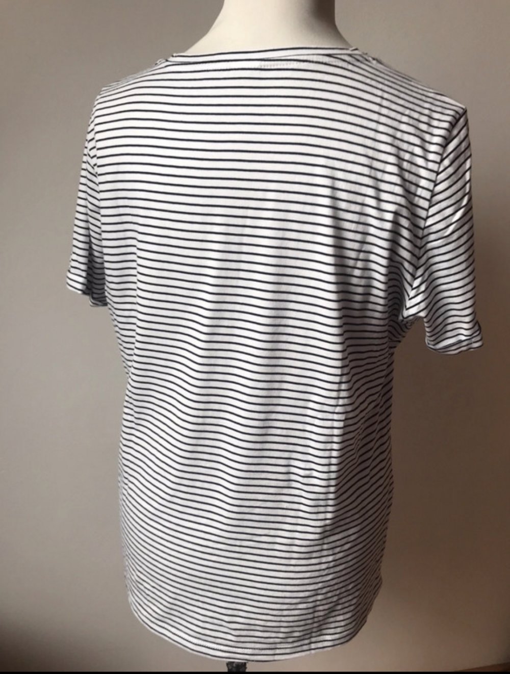 Shirt Topseller Trend Mode 44 maritim Ringelshirt schwarz weiß Basic Oberteil Lifestyle kurzarm Knopfleiste Longsleve Kombimode