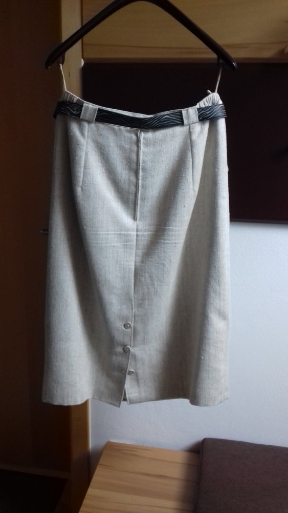 Rock,  Bleistiftrock, Midirock, Götz nudefarben 20 % Leinen 5% Seide, Knielang, Einschubtaschen 40-44, Klassiker, Buisiness Kostümrock, Kostüm Vintage Lover
