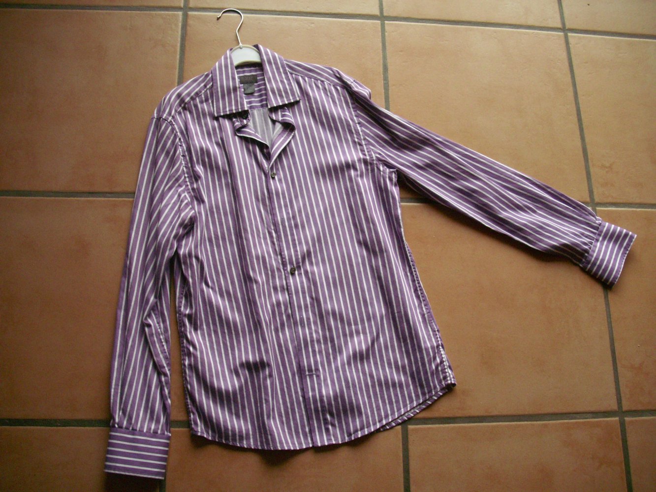Hemd flieder Gr. S, Herrenhemd Streifen, Gr. 36/38, H&M, Allrounder, Buisiness, Klassisch chic