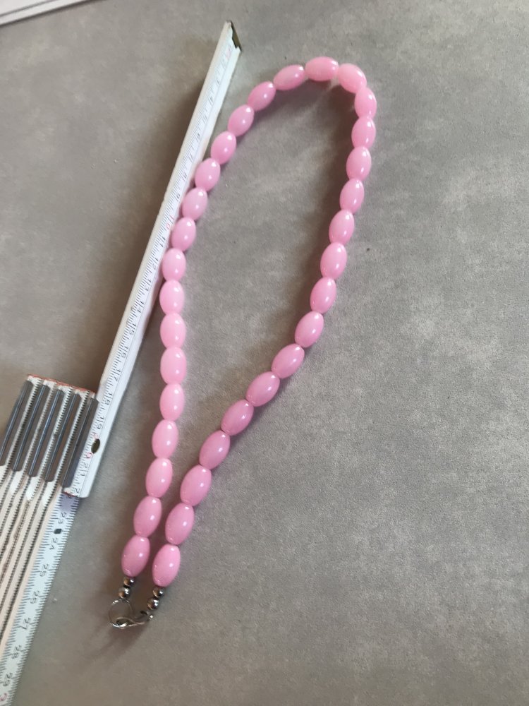 Kette Collier Vintage Perlenkette Modeschmuck rosé 