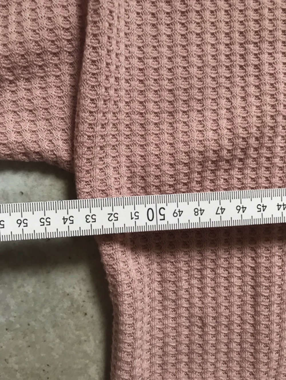 Kleid Waffelpique 44/46 Volant Hängerchen Shirtkleid Plussize Bequem Lounge Wear Midi Altrosé Halbarm verspielt Details Knopfleiste 