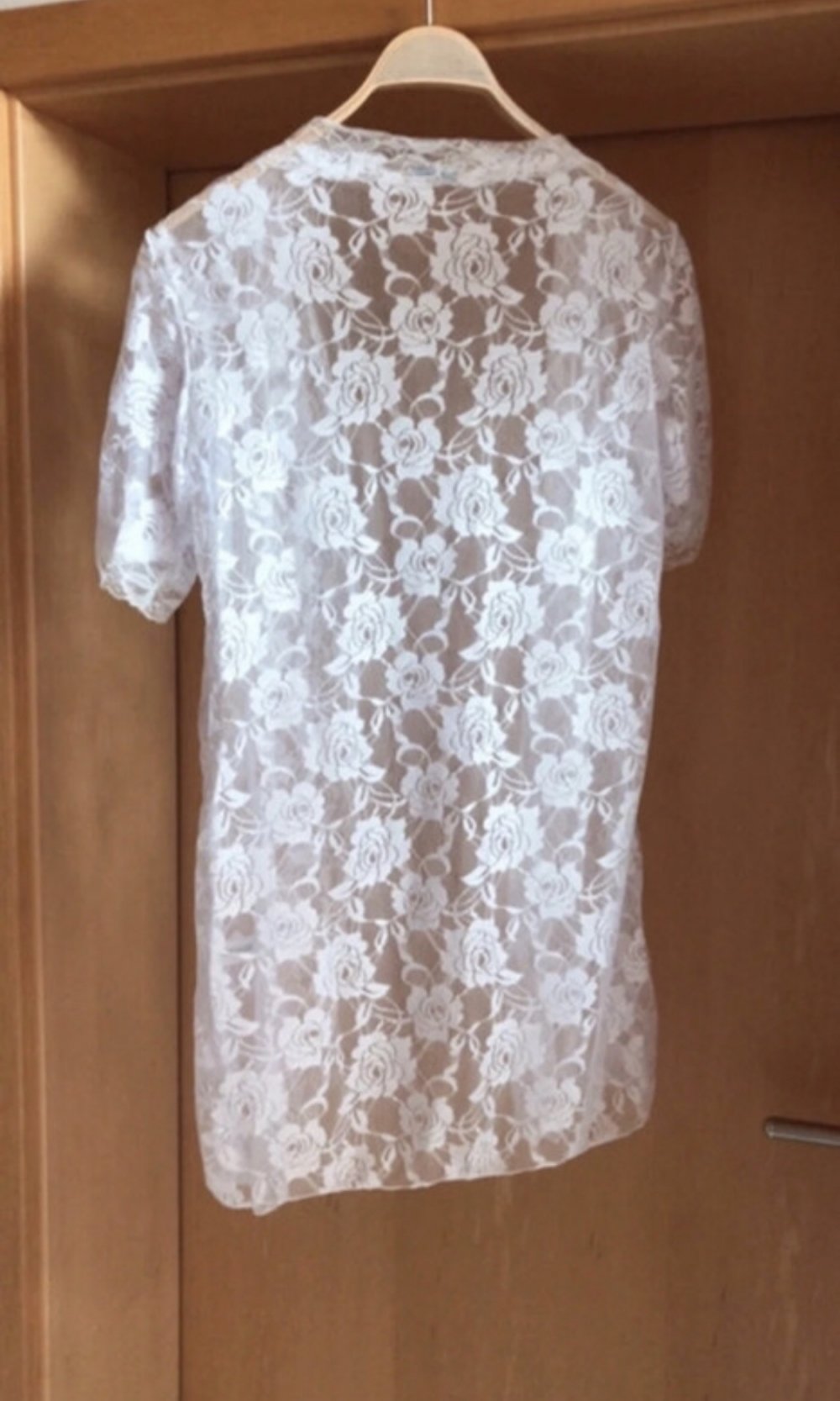 Kimono Spitze Onesize Penthouse Morgenmantel 36/38 Ajour weiß 