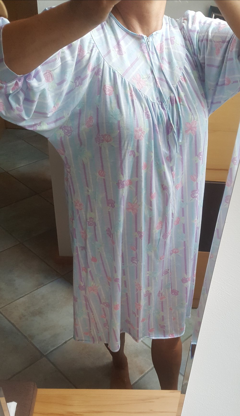 Wäschekleid XXL Retro Vintage Halbarm 48/50 Sleepy Nachtwäsche Kleid 