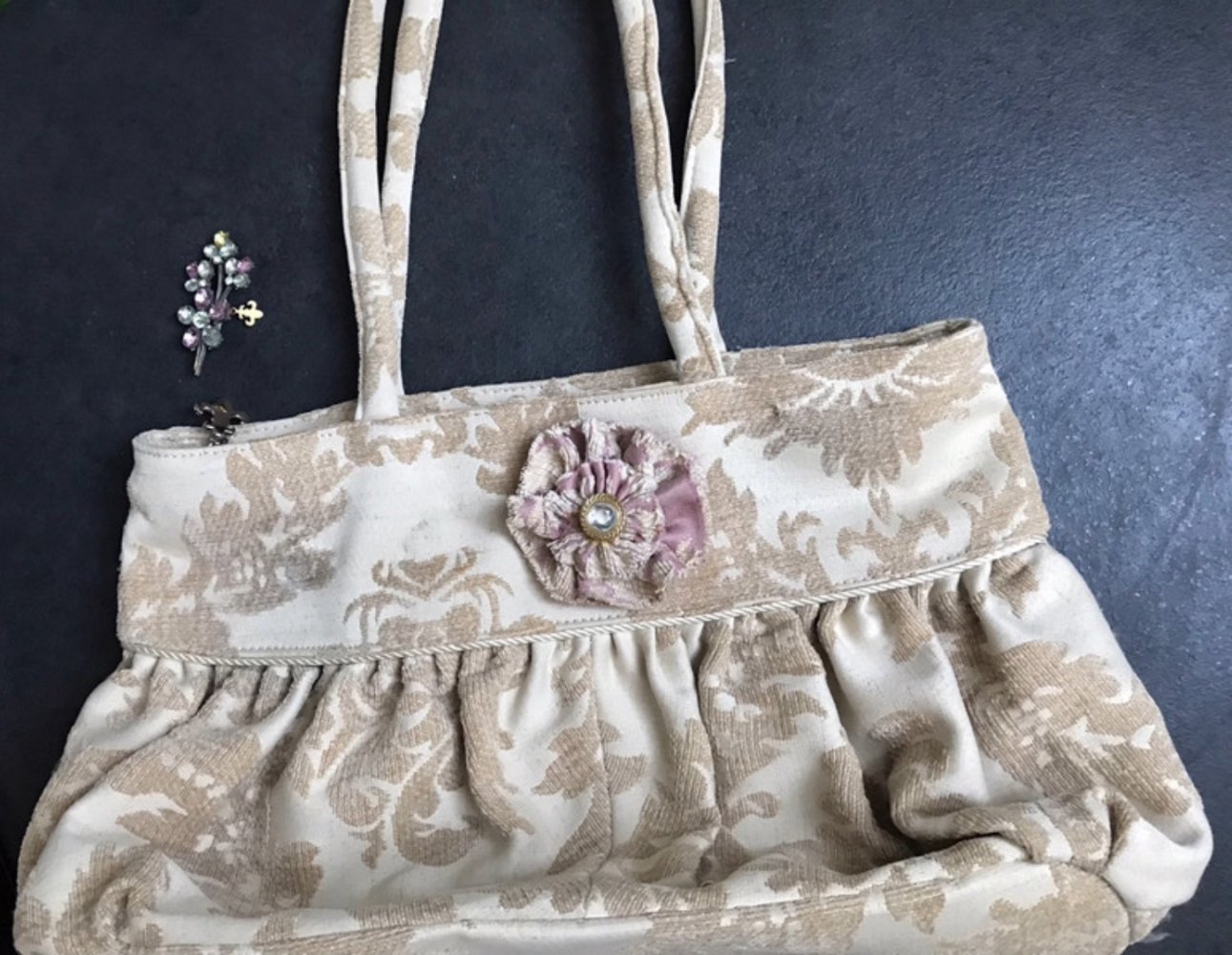 Tasche Vintage Design Kostume Choquette Handtasche Boho Bag Brokat Viktorian