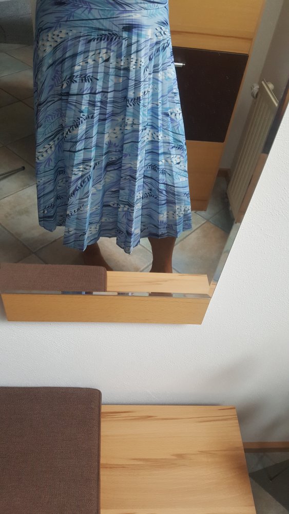 Rock Tellerrock Faltenrock Plisseerock Midirock Vintage Lover Shabby Retro 42 Ozeanblue A-Linie 