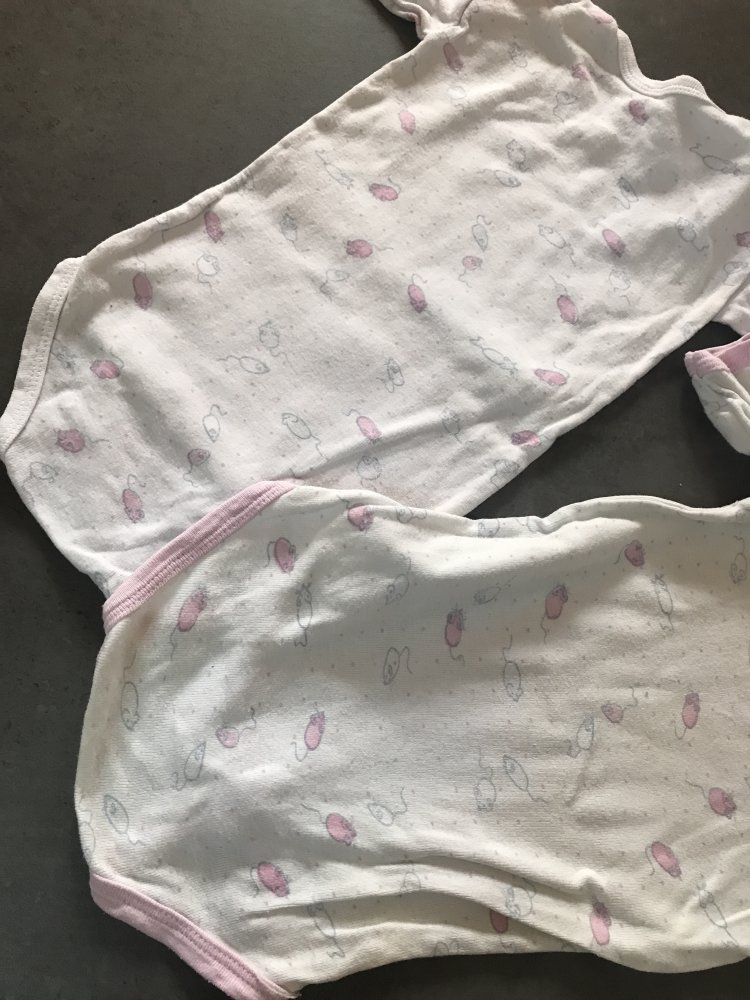 Baby Body 74/80 Mäuse Hemdchen Kurzarm Set Duo Konvolut 