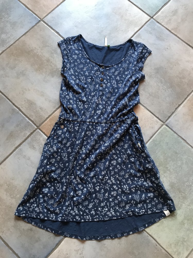 Kleid Midirock Sommerkleid Onesize Casual Blue Markenware 38/40 Ragwear Fleur Shirtkleid 