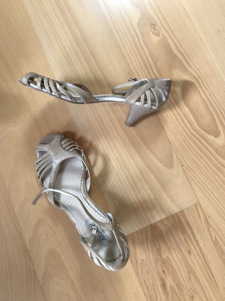 Absatzschuhe Nude Riemenpumps Stilettos 39 Peeptoe Vintagelover Hellbeige 