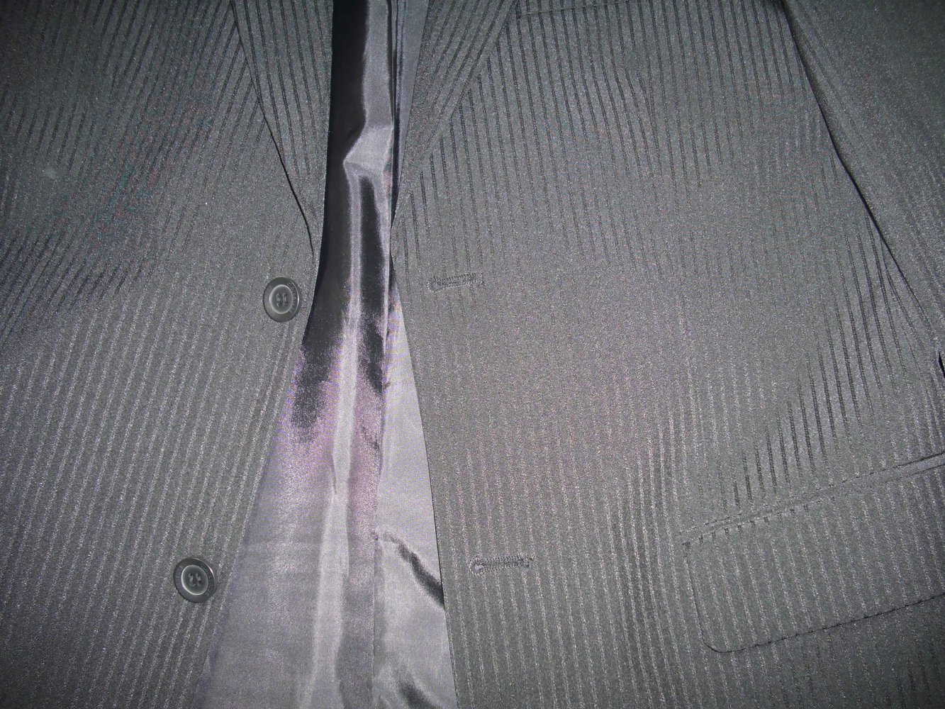 Sakko, Jacke, Gr. 46, Herrenjacke, Blazer, Nadelstreifenoptik, Anthrazit-Schwarz, Anzug Jacke edel glänzend, zeitlos, Klassiker