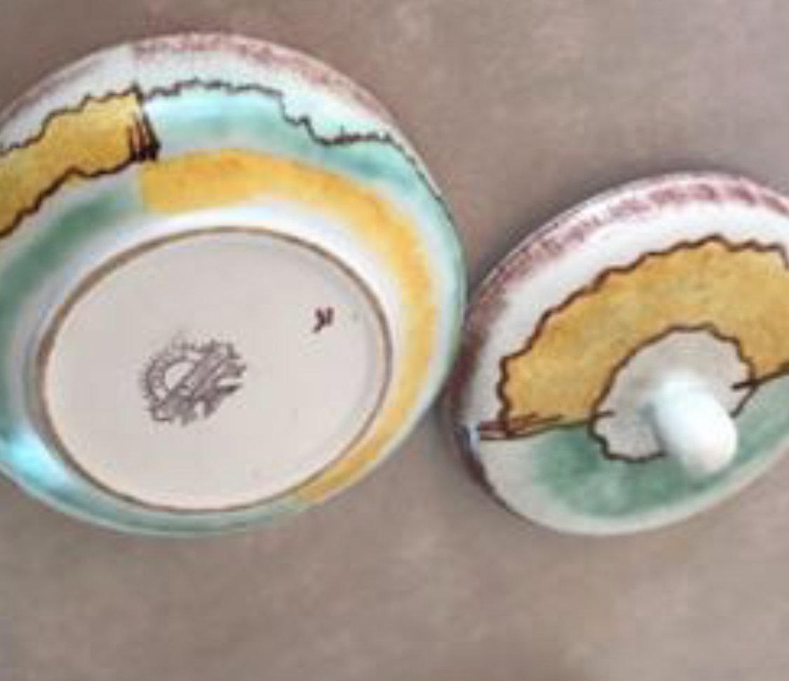 Majolika Villeroy und Boch Deckeldose Bonboniere Schmuckdose 60s Torgau Antik
