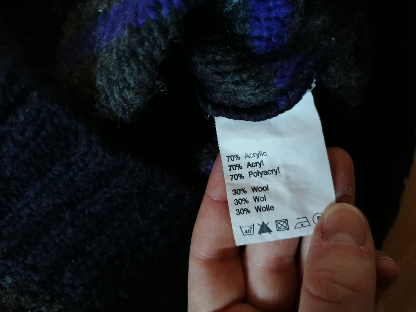Strickjacke Wolljacke Gr. 92 grau schwarz lila Jacke Mädchen Tumble N Dry