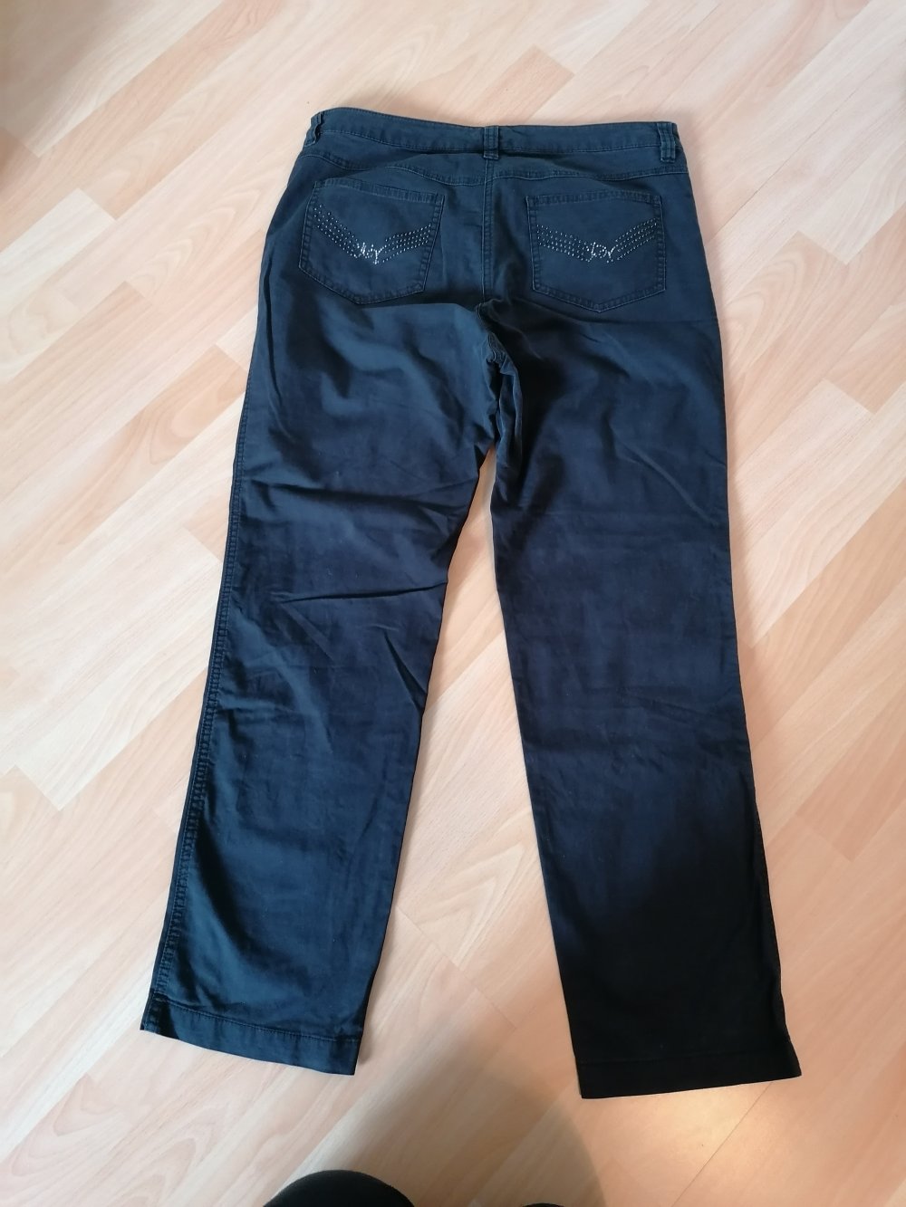 Schwarze Hose Jeans Karstadt Glitzer Gr. 42
