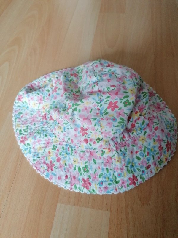 Sonnenhut Mütze H&M Gr. 92 Blumen rosa gelb