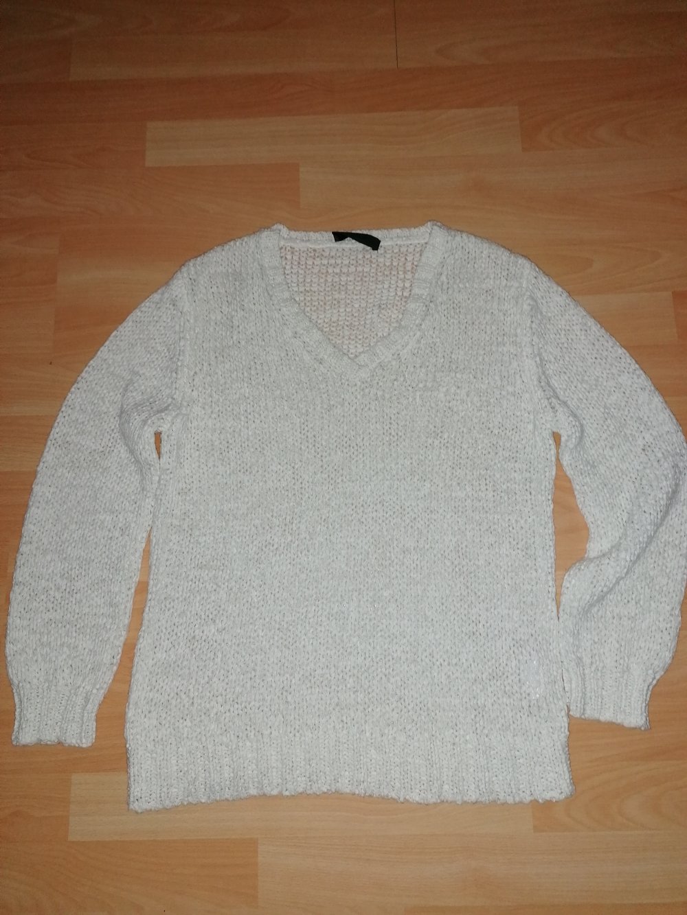 Pullover weiß cremeweiß Oui Gr. 42 Strickpullover grobstrick