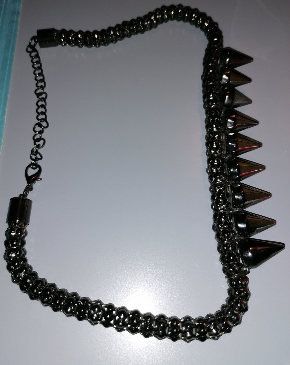 Kette Modeschmuck Zacken schwarz Metall Metal Gothik dark