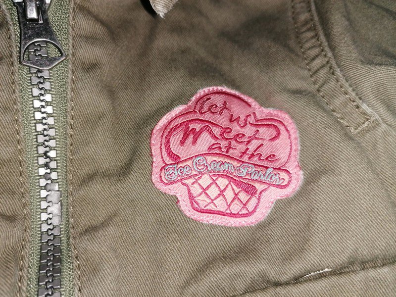 Jeansjacke Jacke Mädchen olivgrün khaki Gr 74 80 Pocopiano