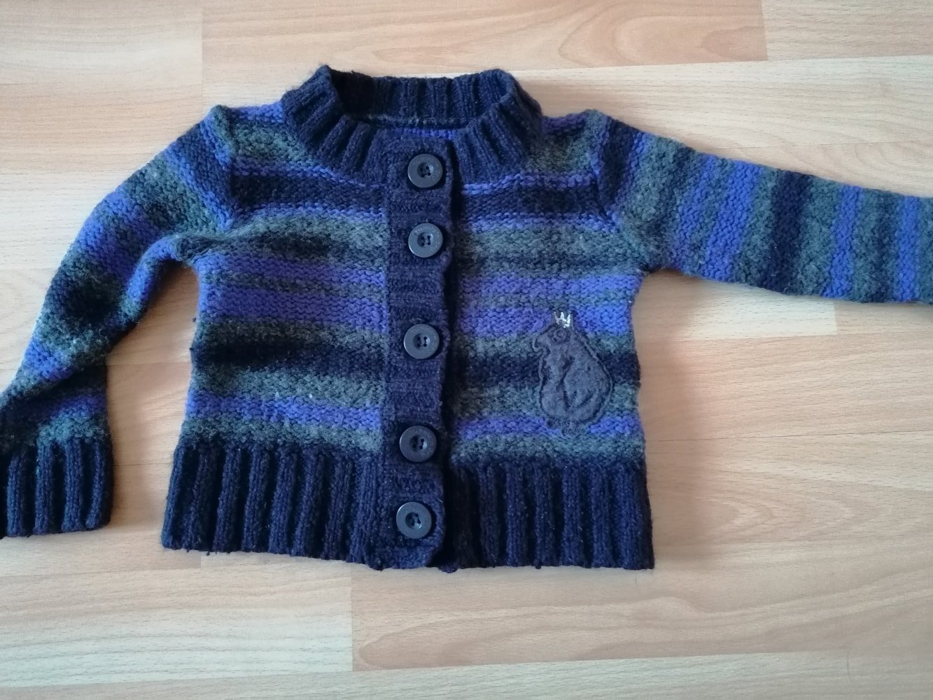 Strickjacke Wolljacke Gr. 92 grau schwarz lila Jacke Mädchen Tumble N Dry