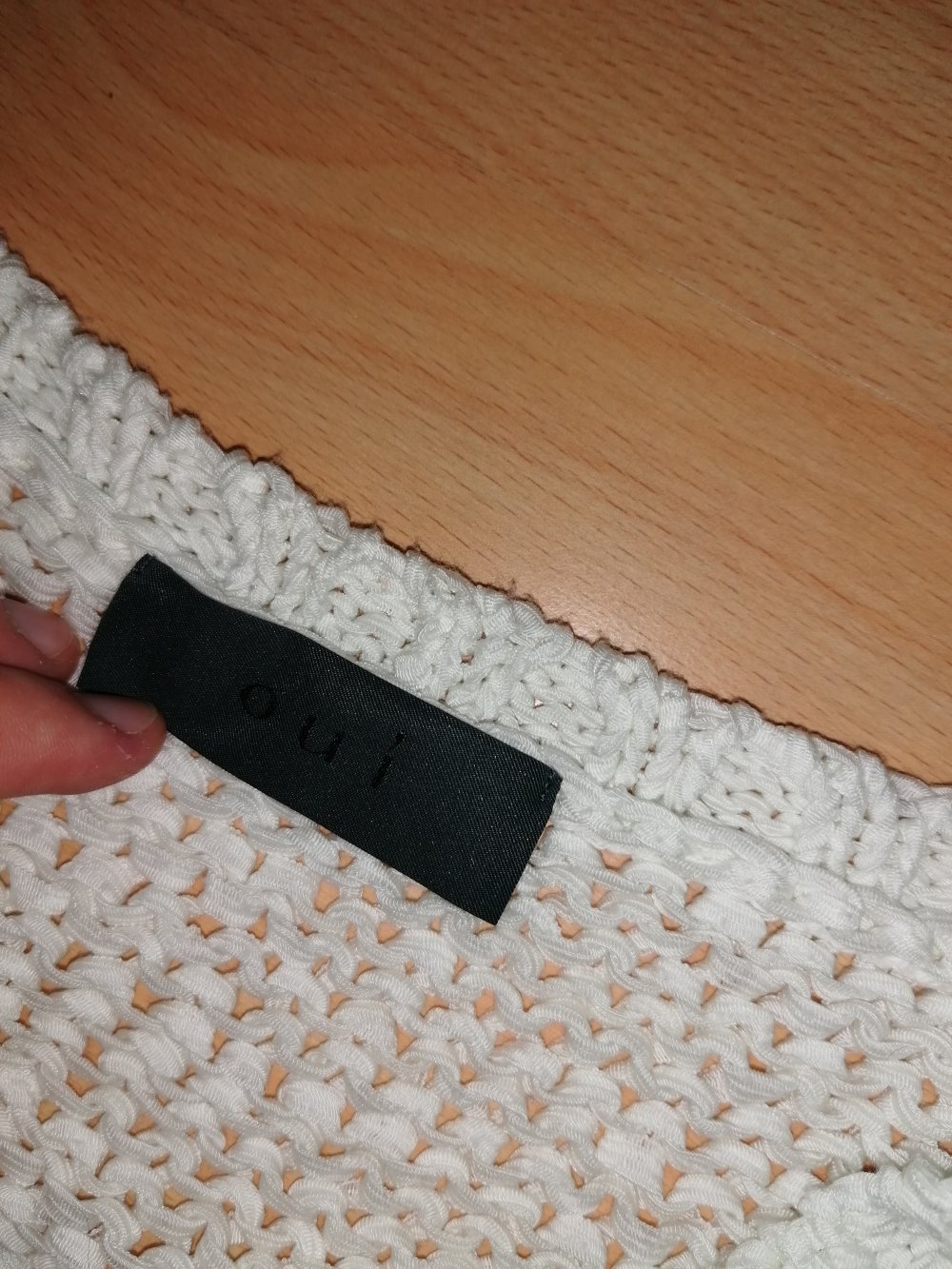 Pullover weiß cremeweiß Oui Gr. 42 Strickpullover grobstrick