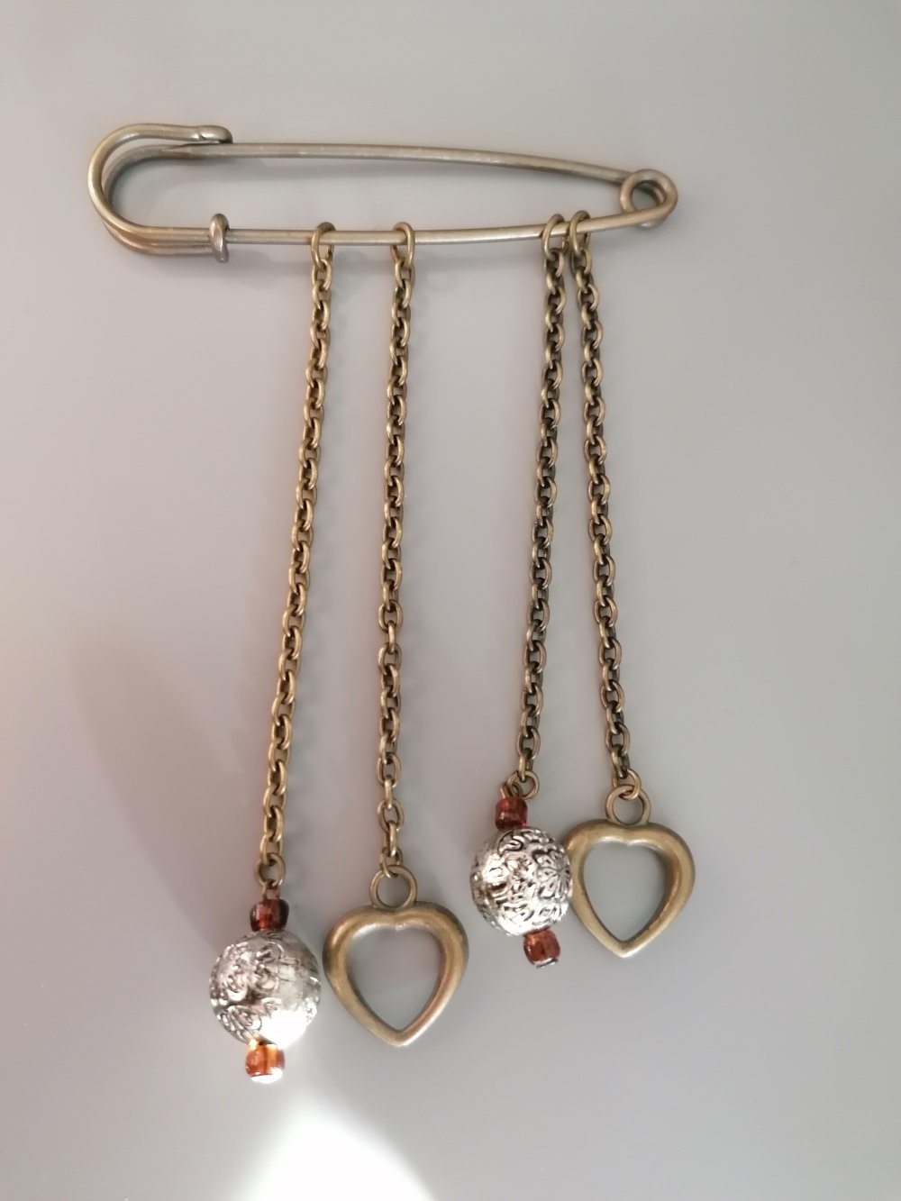 Anstecker Stecknadel Herzen gold Brosche Modeschmuck