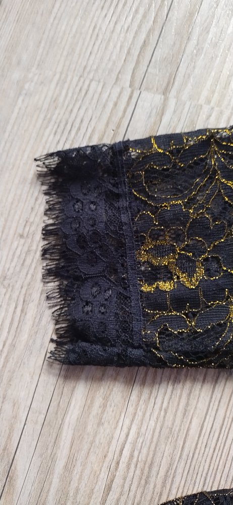 Alfredo Pauly Kleid in Schwarz Gold mit Spitze Größe 40