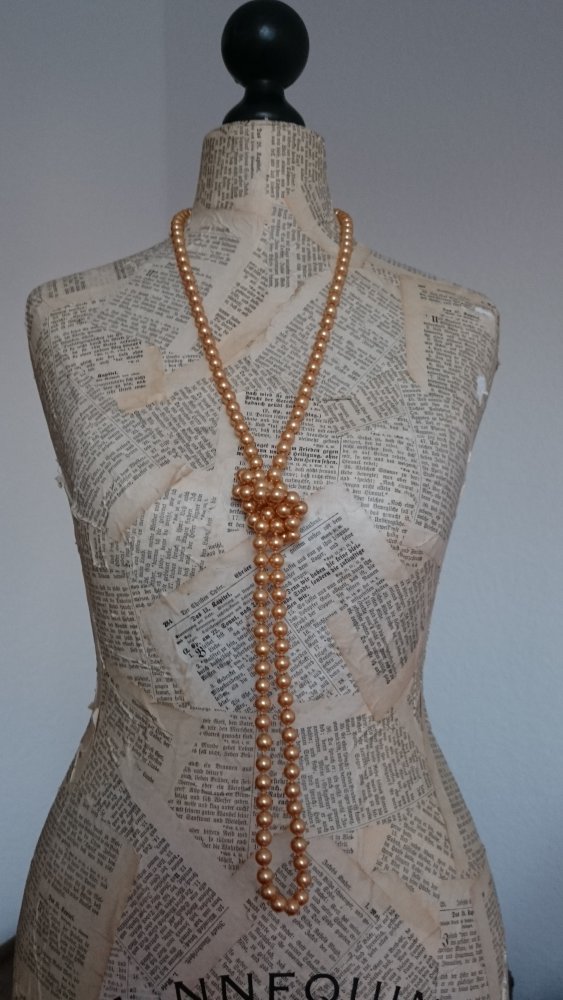 Perlenkette, goldfarben