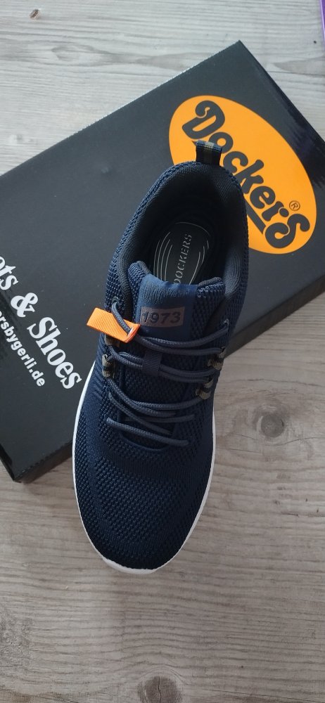Neu! Sneaker von Dockers, blau - weiß, Gr. 41