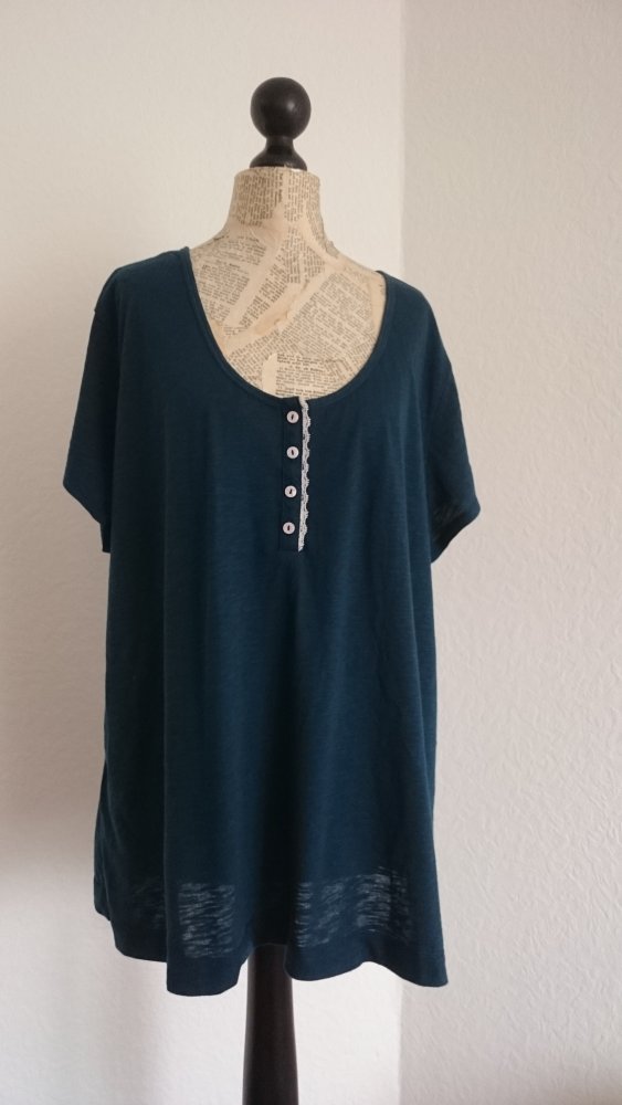 Shirt mit Knopfleiste , grün , Gr. 52