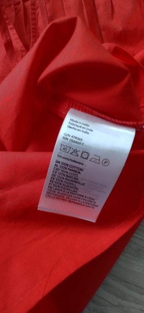 Bluse mit Volantärmeln, Baumwolle, rot, Größe XL