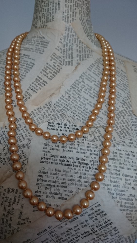 Perlenkette, goldfarben