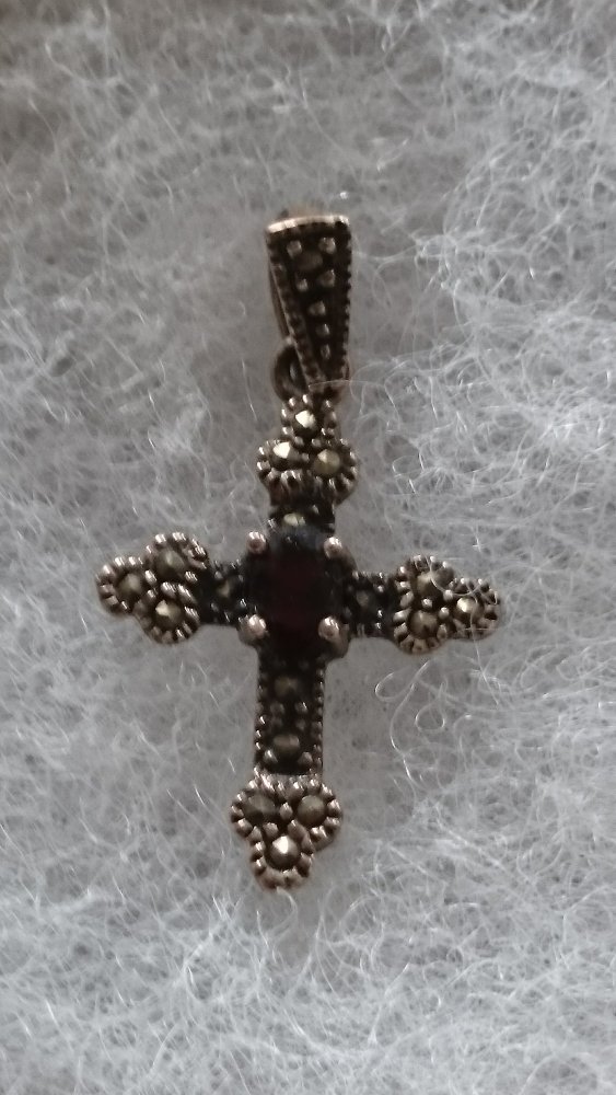 Anhänger Kreuz echtes Silber mit Edelstein, NP 89 Euro