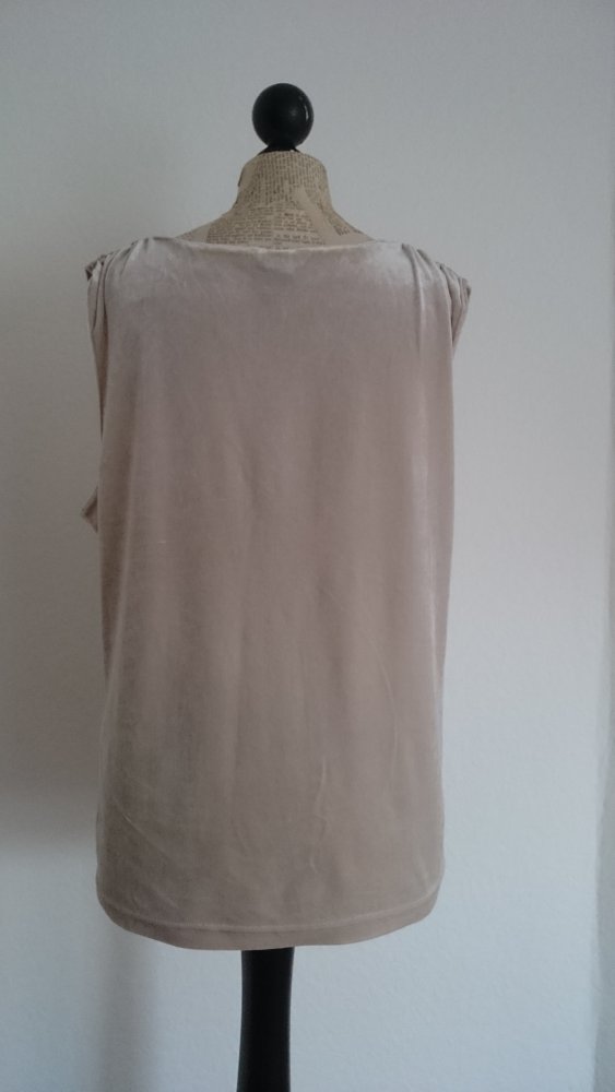 Beigefarbenes Samt Shirt, Größe L